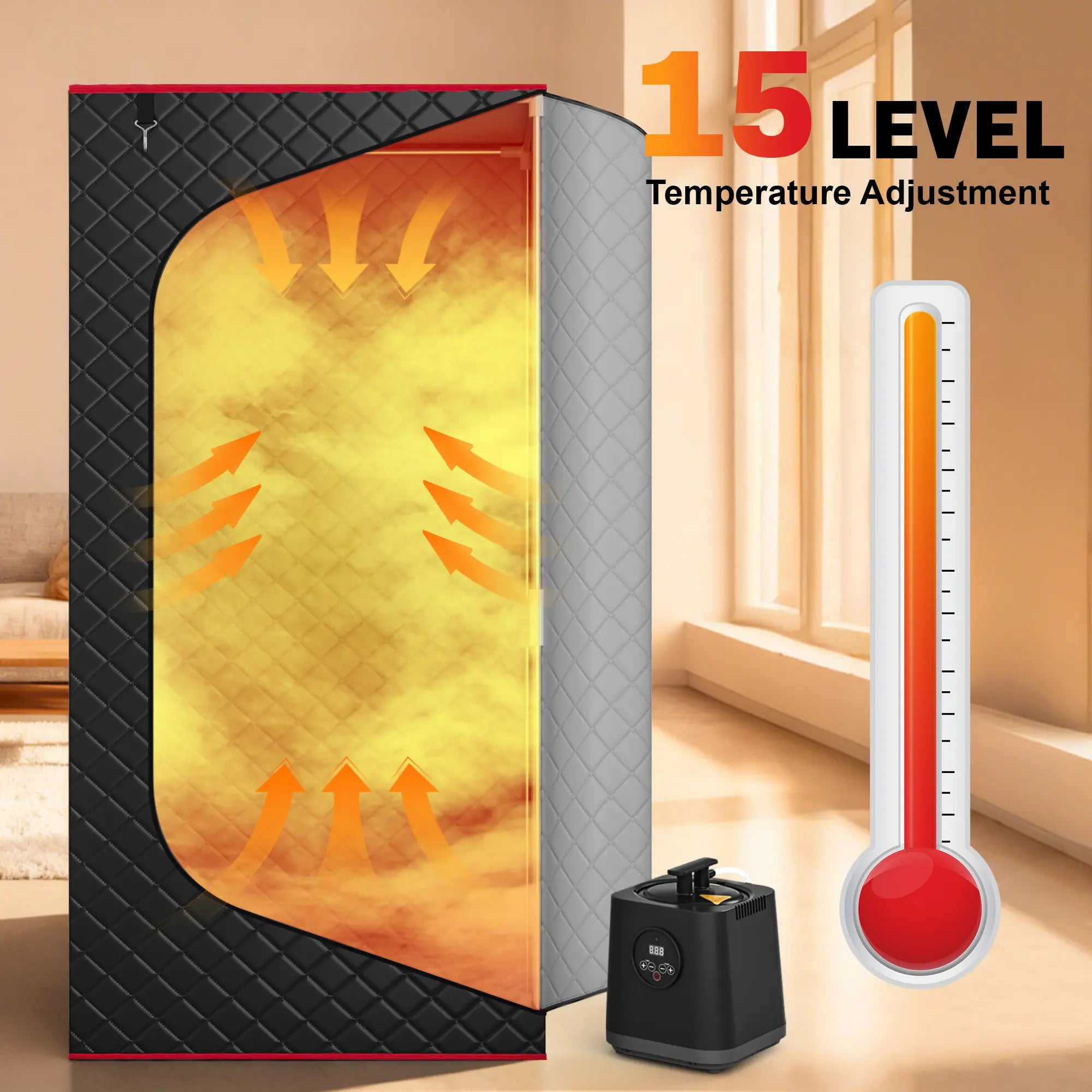 Portable Dry Sauna SPA Full Body Sauna Box for Home 3.0L 1200W Steamer