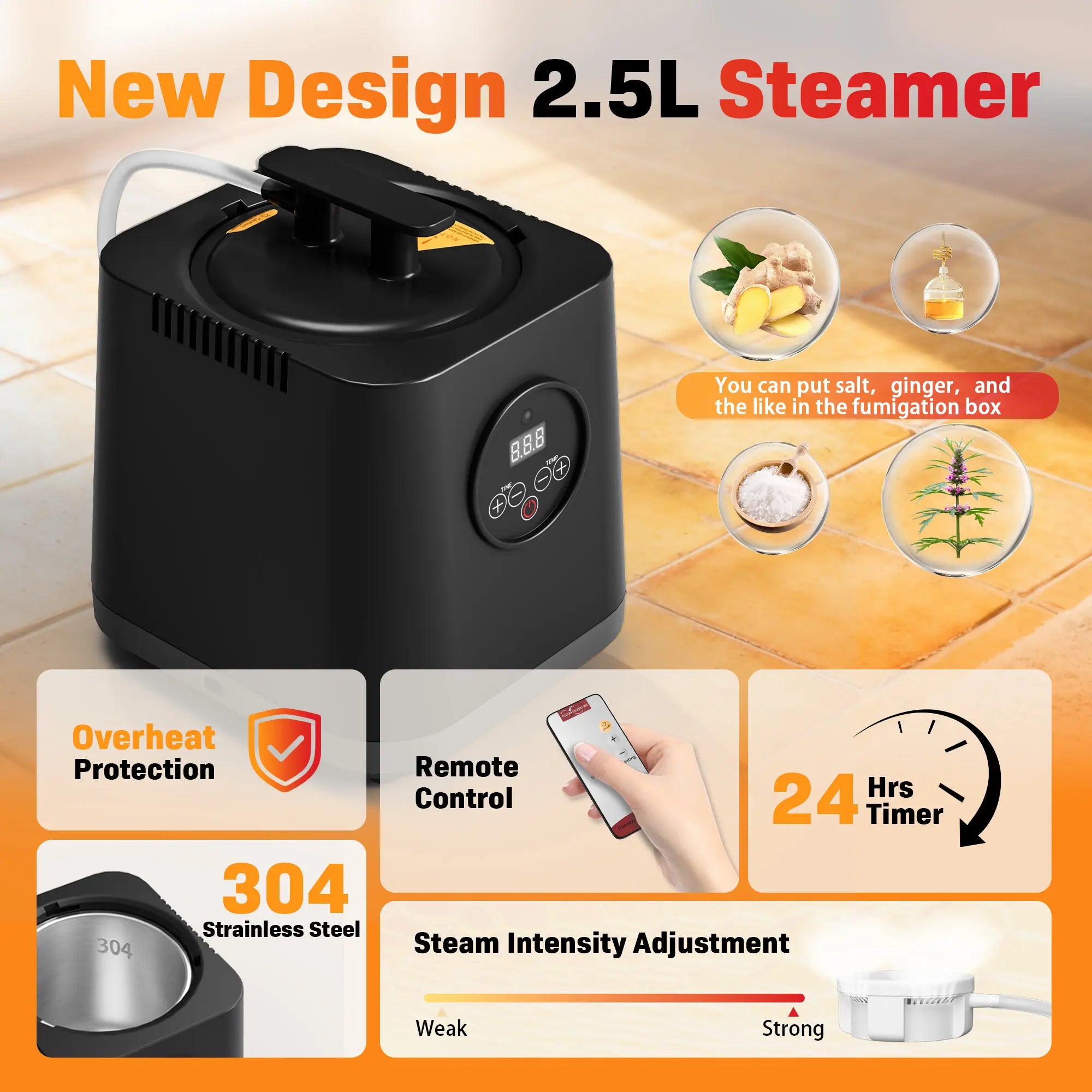 Portable Dry Sauna SPA Full Body Sauna Box for Home 3.0L 1200W Steamer